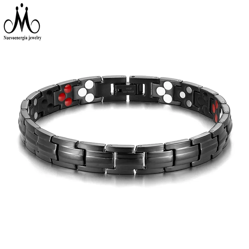 Newest Therapy Bracelet Gold Plated Triple Row Magnetic Bracelet Stainless Steel