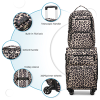 Valise de cabine légère en nylon à imprimé léopard Bagages Prix d'usine Smooth Ride Spinner Caster Travel Bag Cases Sets