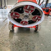 Ponceuse à béton multifonctionnelle manuelle 450 mm avec réservoir, moteur et base en marbre pour sols époxy