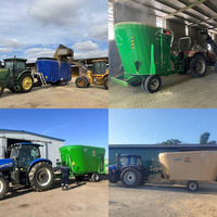 Mélangeur d'aliments TMR hydraulique pour tracteur, wagon mélangeur vertical à double vis sans fin pour l'alimentation des bovins en ferme laitière