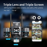 Caméra de sécurité 15MP ICsee 3 écrans HD, suivi automatique, caméra IP WiFi extérieure, vision nocturne couleur, audio bidirectionnel, caméra domestique
