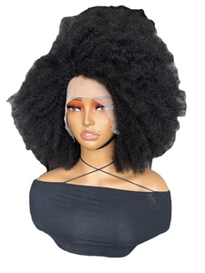 Perruque Bob à lacet frontal 13*4 HD Perruque Bouncy Curl Naturel <span class=keywords><strong>Noir</strong></span> Moelleux Afro Crépus Bouclés Extensions de Cheveux Humains Vierges Brésiliens - Product Image 3