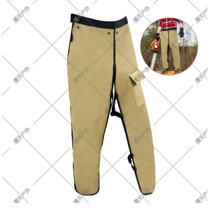 Calentadores de Piernas Anticorte Lumberjack, Pantalones de Protección de 5 Capas para Motosierra, Color Caqui, Protección Profesional para Pantorrillas - Product Image 1