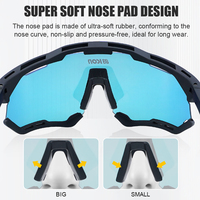 Lunettes de soleil de cyclisme avec monture TR90, 3 verres interchangeables, verres polarisés entièrement enduits, verres transparents UV400, lunettes de sport VTT