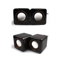 Altavoz Portátil USB Mini con Cable, 2 Piezas, para Cine en Casa, Computadora/Escritorio/Laptop, Teléfono Móvil, Exterior, Estéreo 2.0, 2W, Bidireccional, 2.5mm