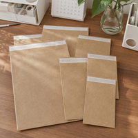Sacs en papier kraft durables, pochette plate à trois soudures latérales, fermeture pelable, écologiques, biodégradables, avec logo personnalisé, emballage en gros