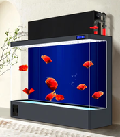 Pompes à eau pour bassin rectangulaire 100-300 gallons, en verre ultra-transparent, écologiques, pour aquarium d'eau douce, filtration double (arrière + haut)