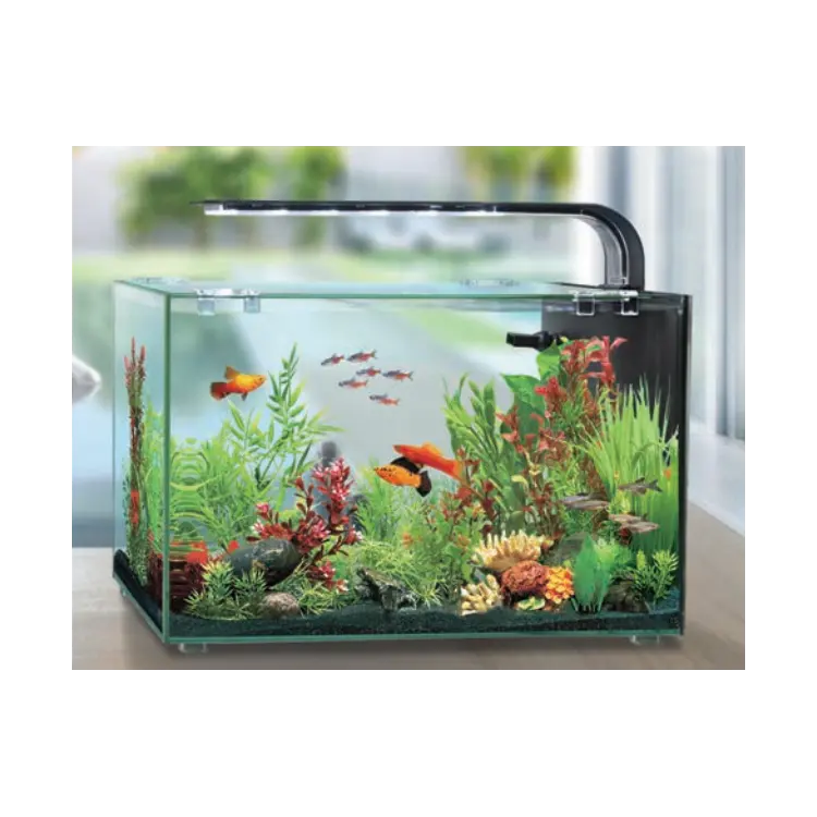 Resun AC 13L Mini Smart Fish Tank Aquarium Led Lamp Aquarium Filter Glass cover