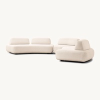 Ensemble de canapés modulaires ergonomiques en forme de demi-cercle pour salon, en tissu de qualité, structure moderne, décoration en éponge