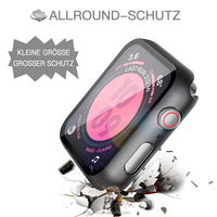 Coque de protection colorée couverture de montre étanche mate avec protecteur d'écran en verre pour Apple Watch Smart Watch