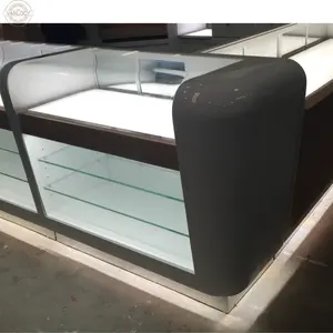 Bespoke Mobile Shopping Mall Kiosk Furniture Special Design White Paint Mobile Accessory Display Kiosk with Glass Showcase