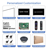 Téléviseur LED 26 32 42 50 55 60 65 pouces en gros, télévision intelligente sans cadre Ultra HD 4K avec protection oculaire pour la maison et l'hôtel