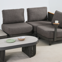 Meiqi Sugar Cube Modernes Aluminium-Rahmen Outdoor-Garten-Sofa-Set mit PE-Rattan, Wetterfest & Langlebig