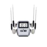 Termometer Digital Pintar 4 Probe Nirkabel untuk Oven, Penggorengan, Pemanggangan, Jangkauan 100m, Multi Timer Alarm Bluetooth