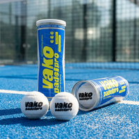 Pelotas de Pádel Vako Personalizadas, Ecológicas, Duraderas, Portátiles, Presurizadas, Aprobadas por la ITF, 65 mm, 57.5 g, Rebote 135-145 cm, Logotipo OEM