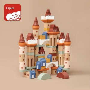 Bloques de construcción de madera maciza para niños pequeños, juguete educativo interactivo para padres e hijos, juego de construcción interactivo - Product Image 1