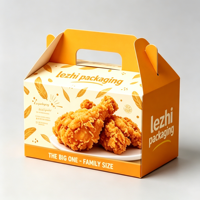 Cajas de Cartón para Pollo Frito y Palomitas con Asa, Personalizadas, Económicas, para Comida Rápida, Venta al por Mayor, ¡Gran Oferta!