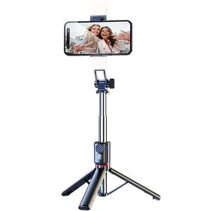 Disesuaikan 360 derajat rotasi universal raksasa stabil tripod tongkat selfie penyimpanan latar belakang tongkat selfie