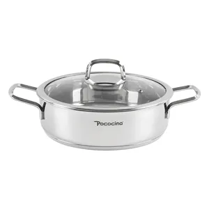 Wholesale stainless steel casserole pot induction cooker shallow pot various sizes hot cooking pot