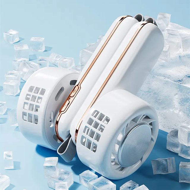 IMYCOO Custom LOGO Rechargeable Usb Cooling Neck Fan Customized Portable Mini Semiconductor Refrigeration Hanging Neck