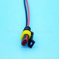 Adaptateur de faisceau de câbles AMP étanche à 2 broches en laiton, connecteur femelle noir 12V 2A 7S021-2-21
