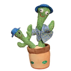 Bestseller Großhandel Tanzen Kaktus Spielzeug Elektro Shake Singen Lustige Plüsch puppe Kinder Früh pädagogisches Spielzeug Kaktus