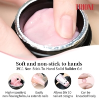 Gel dur anti-adhésif 15 ml pour extension d'ongles, gel sculptant pour modelage 3D de fleurs, façonnage d'ongles, gel solide en gros