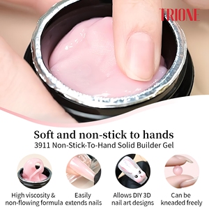 Gel dur anti-adhésif 15 ml pour extension d'ongles, gel sculptant pour modelage 3D de fleurs, façonnage d'ongles, gel solide en gros - Product Image 6