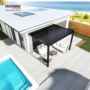 <span class=keywords><strong>Pergola</strong></span> <span class=keywords><strong>bioclimatique</strong></span> Hooeasy pour jardin extérieur, murale, 3m x 3m, 3m x 4m, à toit à lames orientables monocouche - Product Image 3