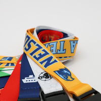 Lanière rétractable en polyester écologique en gros avec dégagement rapide, logo personnalisé, sangle extensible pour le cou, pour l'utilisation par les enseignants