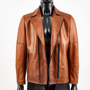 Veste en faux cuir pour hommes Automne 2025 Manteau imperméable à fermeture éclair Veste de moto vintage classique vente en gros - Product Image 1