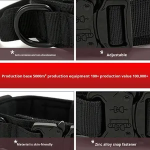 Large <strong>Dog</strong> <strong>Tactical</strong> Nylon Soft <strong>Collar</strong> with Quick Release for German Shepherd Outdoor Training All Seasons - Product Image 5