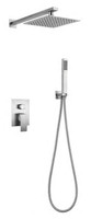 Robinet de douche encastré mural en acier inoxydable 304, finition brossée, design moderne, pomme de douche à jet doux effet pluie