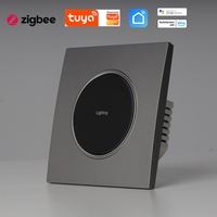 Interrupteur mural intelligent ZigBee étanche et durable (10A) pour le Royaume-Uni, avec bouton/clavier à lettrage personnalisé, contrôle vocal et minuterie pour la maison, le bureau ou l'hôtel (PC)