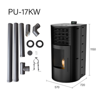 Poêle à granulés de bois autoportant en fonte de conception moderne 20KW gazogène intérieur automatique économie d'énergie pour le chauffage du salon