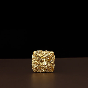 Pomo Decorativo de Latón para Gabinetes y Cajones, Redondo con Diseño Floral Intrincado, Herraje Pulido para Muebles de Gabinetes y Armarios - Product Image 1