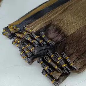 Ash blonde 18'' highlights balayage rooted colors European raw virgin hair factory genius hair extensions