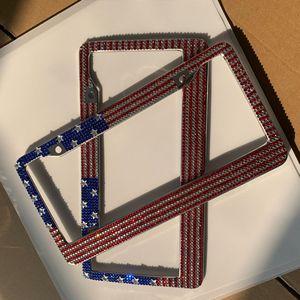 Marco para Placa de Matrícula con Diseño de Bandera Americana, Adorno de Diamantes de Imitación, Soporte Acrílico para Placa de Coche - Product Image 4