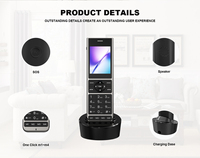 Teléfono Inalámbrico Fijo 4G Personalizado con SIM Única, Pantalla a Color de 2.4 Pulgadas, Radio FM para MP3