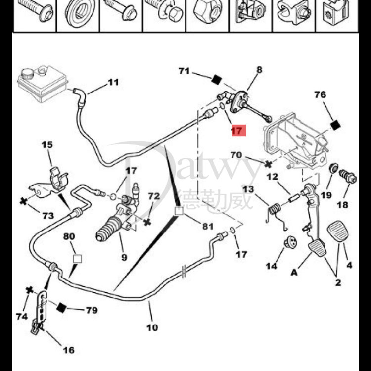 OE 215615 Citroen Clutch Slave Master Cylinder Pipe Seal by