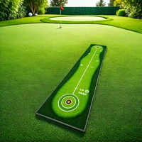 Tapis de golf portable avec logo personnalisé, surface en nylon durable, tapis d'entraînement à poils longs de 3,5 mm pour garage et jardin