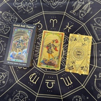 Cartas de Tarot Personalizadas con Lámina Dorada para Principiantes, Bronceadas, Ecológicas, de Plástico PVC, Resistentes al Agua, con Manual