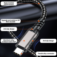 Kabel Data USB Tipe C, kabel USB Tipe C 10Gbps, Transfer Data kabel tipe-c 3.2 Gen2, kabel Hard Disk 3A PD 60W, QC 3.0, pengisian cepat