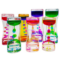 Sablier à eau liquide en plastique coloré de haute qualité, cadeau promotionnel personnalisé, décoration de la maison