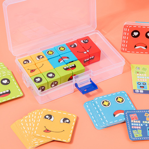 Jeu de société éducatif <span class=keywords><strong>en</strong></span> <span class=keywords><strong>bois</strong></span>, puzzles magiques à visages changeants, blocs de construction <span class=keywords><strong>en</strong></span> <span class=keywords><strong>bois</strong></span>, cube Montessori, jouets éducatifs pour enfants - Product Image 5