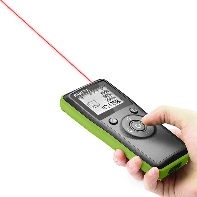 Ferramenta portátil multifuncional 2 em 1 para medição de distância, precisão de 2 mm, faixa de 120 m, ângulo de 90 graus, laser