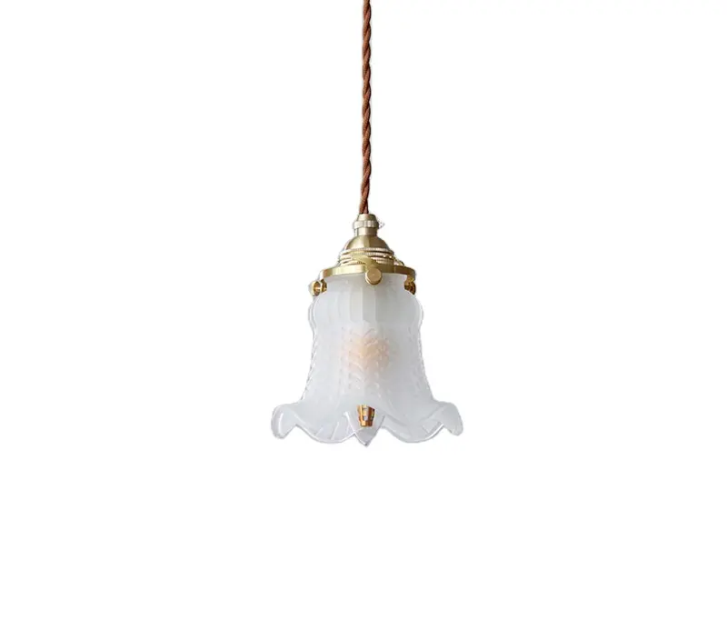 sell well all-copper chandelier Japanese porch bar into the head of the household bed white jade glass brass lamp