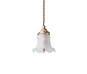 sell well all-copper chandelier Japanese porch bar into the head of the household bed white jade glass brass lamp