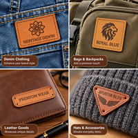 Patch en cuir 3D personnalisé en relief, badges vintage en cuir PU gaufré pour jeans, bonnets et accessoires vestimentaires