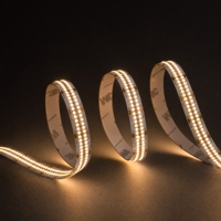 Bande lumineuse LED 24V 2025 624 LED par mètre 15mm IP20 3000K Blanc chaud Ra80 SDCM5 Rouleau de 5m Télécommande Dimmable